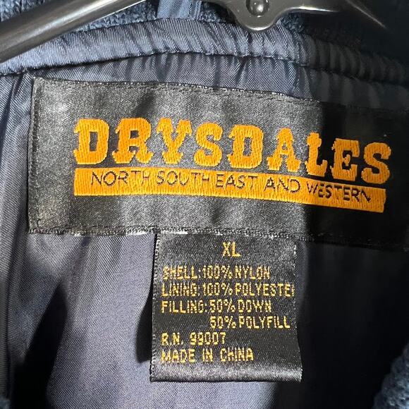 Drysdales Men's Quilted Full Zip Puffer Jacket XL Blue Winter Outdoor *Read - Picture 10 of 11